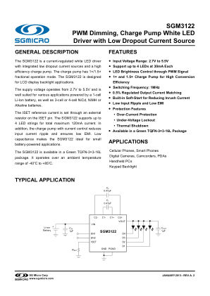 SGM3122 datasheet cover page