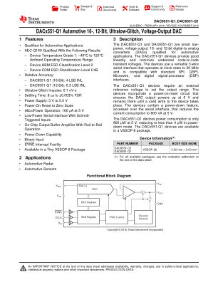 DAC8551-Q1 数据手册首页