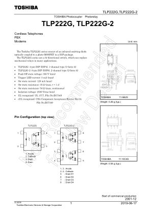 TLP222G datasheet cover page