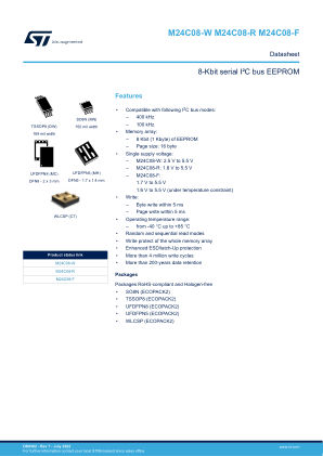 M24C08-R datasheet cover page