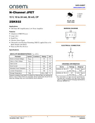 2SK932 数据手册首页