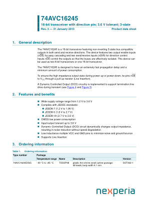 74AVC16245DGG datasheet cover page