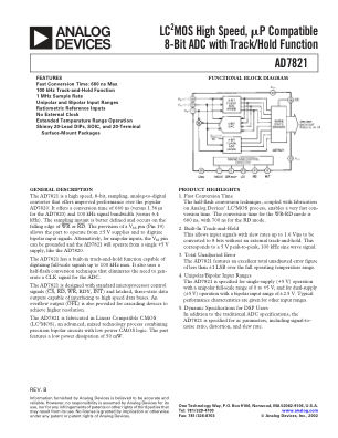 AD7821 datasheet cover page