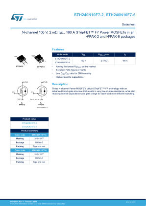 STH240N10F7-2 数据手册首页