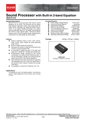 BD37511FS datasheet cover page