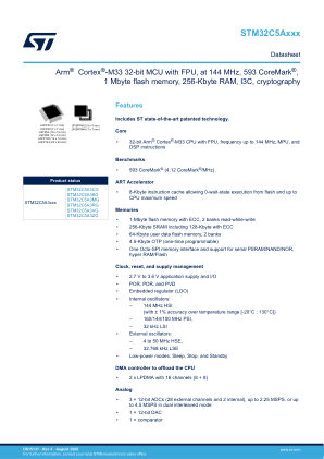 STM32C5A3CG datasheet cover page