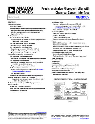 ADUCM355 datasheet cover page
