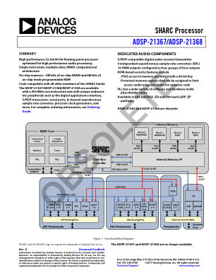 ADSP-21367-21368 datasheet cover page