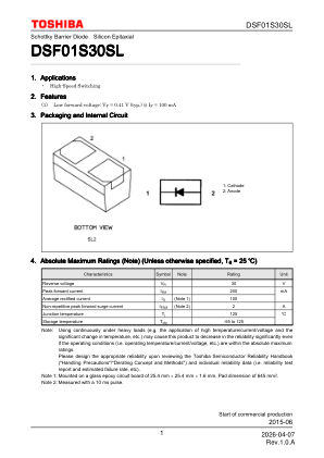DSF01S30SL datasheet cover page