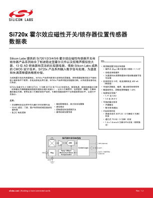 SI7201-B-00-FV 数据手册首页