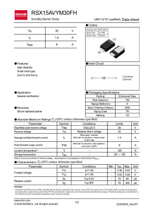 RSX15AVYM30FH datasheet cover page