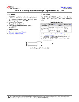 SN74LVC1G11B-Q1 数据手册首页