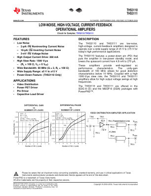 THS3111 datasheet cover page
