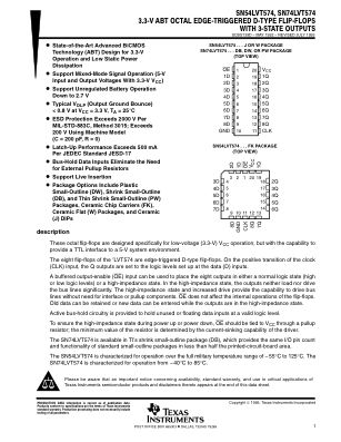 SN74LVT574 datasheet cover page
