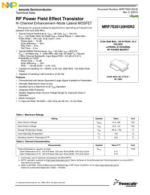 MRF7S35120HS datasheet cover page