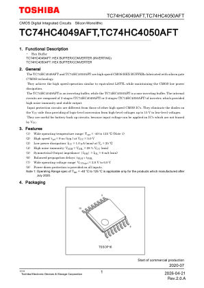 TC74HC4050AFT datasheet cover page