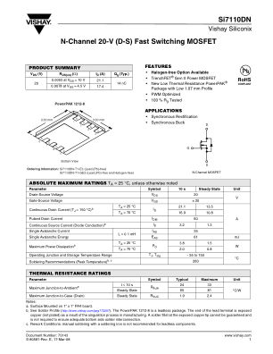 SI7110DN datasheet cover page