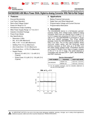 DAC082S085 datasheet cover page