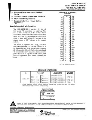 SN74CBTD16210 datasheet cover page