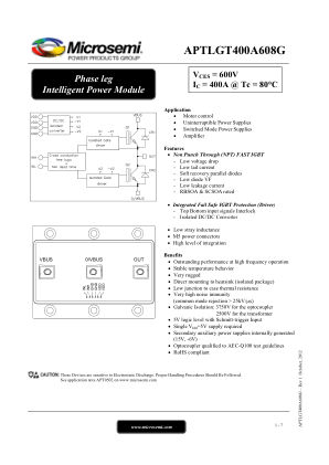 APTLGT400A608G 数据手册首页