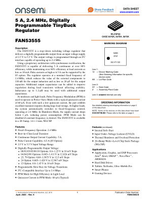 FAN53555 datasheet cover page