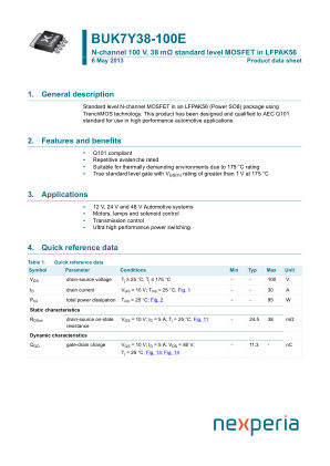 BUK7Y38-100EX datasheet cover page