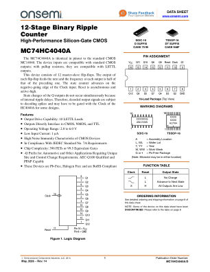 MC74HC4040A datasheet cover page