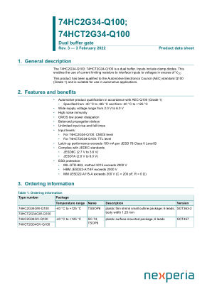 74HCT2G34GV-Q100125 datasheet cover page