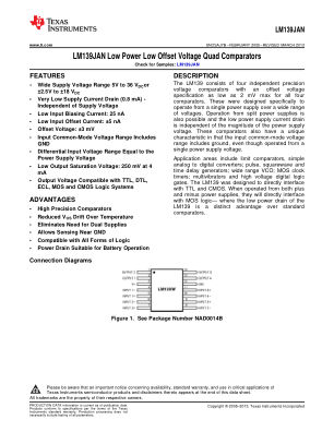 LM139JAN datasheet cover page
