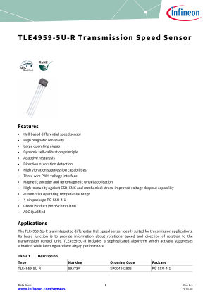 TLE4959-5U-R datasheet cover page