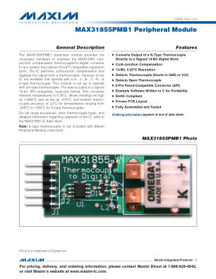 MAX31855PMB1 datasheet cover page