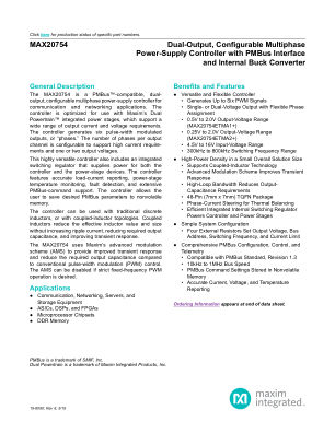 MAX20754 datasheet cover page