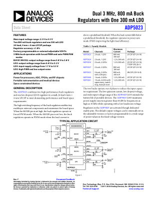 ADP5023 数据手册首页