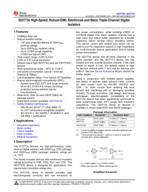 ISO7731 数据手册首页