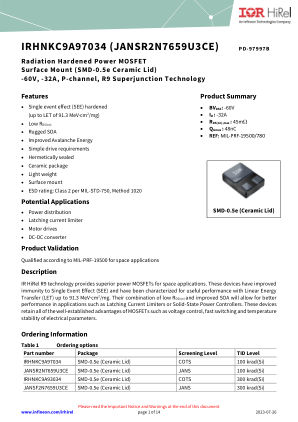 DATASHEET-IRHNKC9A97034 数据手册首页