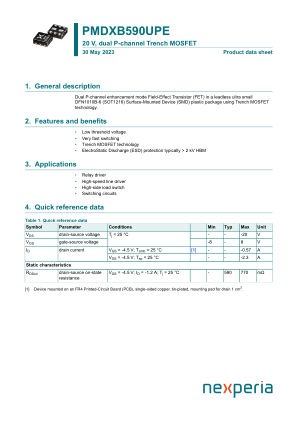 PMDXB590UPEZ datasheet cover page