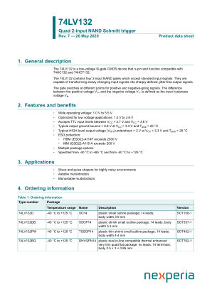74LV132PW datasheet cover page