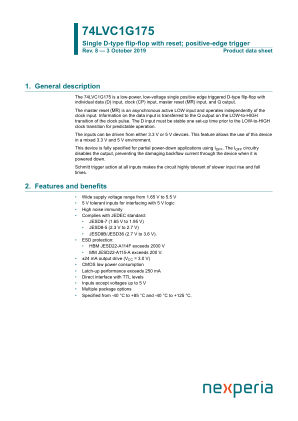 74LVC1G175GF datasheet cover page