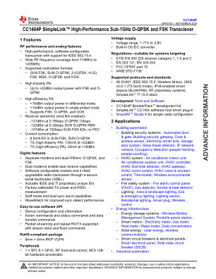 CC1404P datasheet cover page