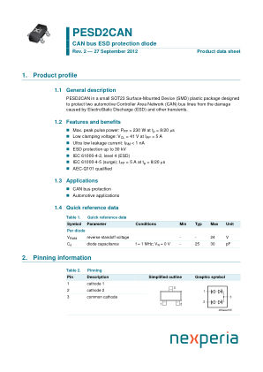 PESD2CANFD27UU-QX datasheet cover page