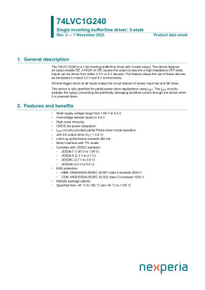 74LVC1G240GXH datasheet cover page