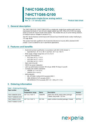 74HC1G66GV-Q100125 datasheet cover page