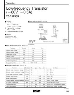 2SB1198K 数据手册首页