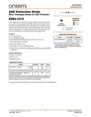 ESDL1012 数据手册首页