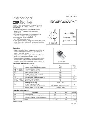 IRG4BC40W 数据手册首页