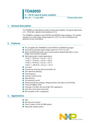 TDA8950 datasheet cover page