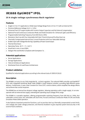 IR3888MTRPBF datasheet cover page