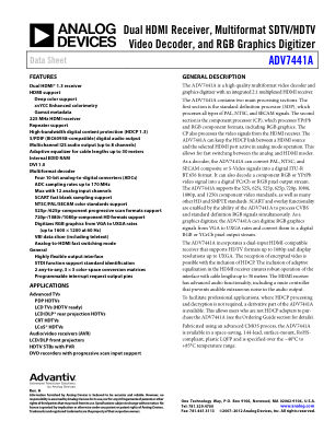 ADV7441A 数据手册首页