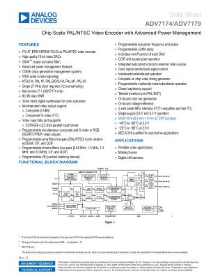 ADV7174 datasheet cover page