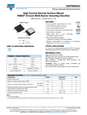 V20PWM45C datasheet cover page